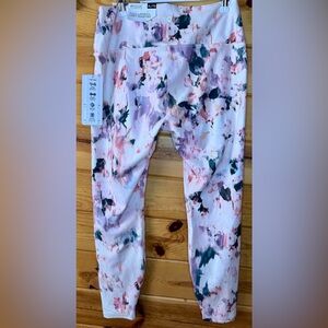 RBX High Waisted Full Length Leggings - Pink and Purple Abstract